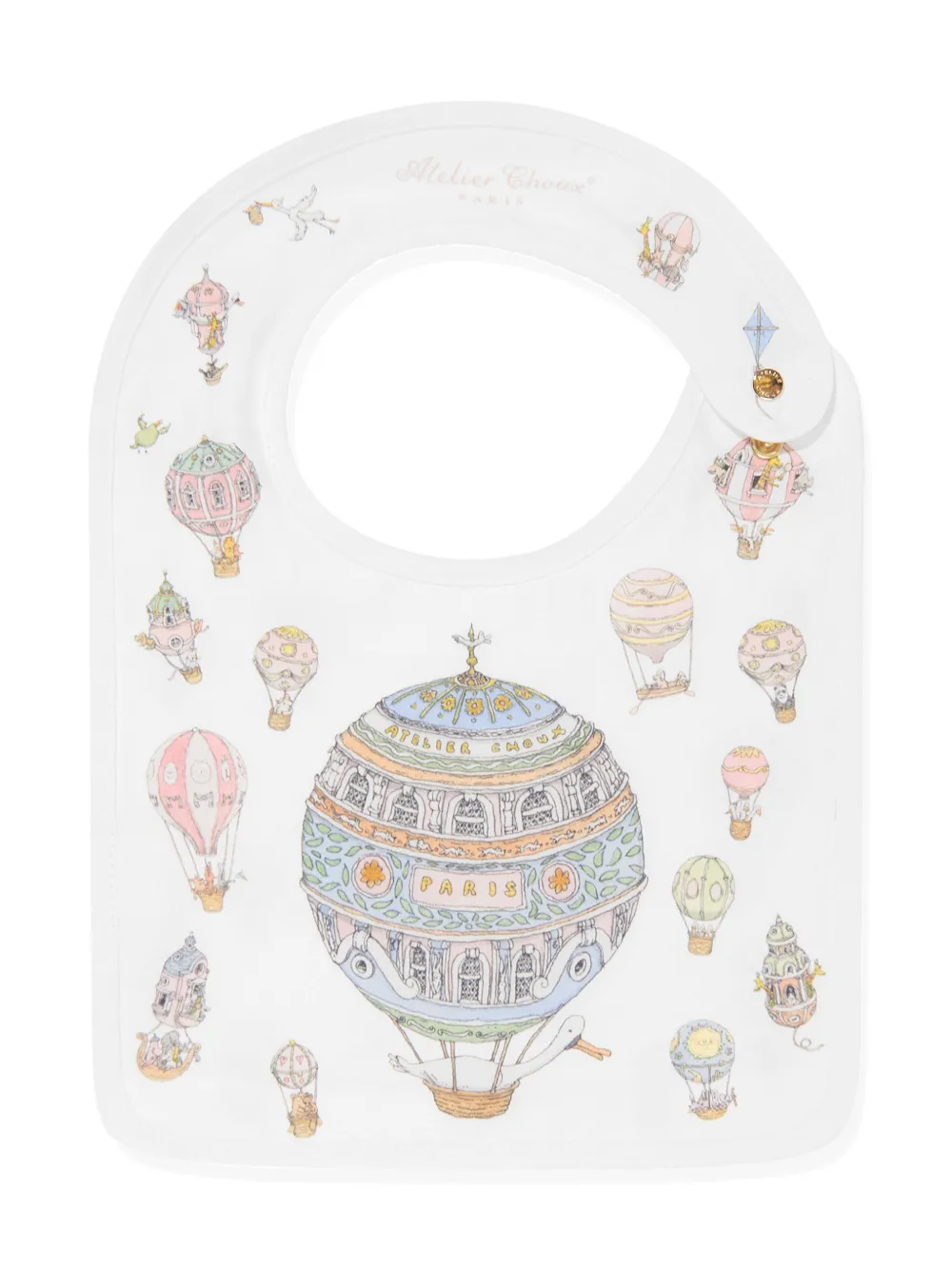 Shop Atelier Choux Balloon Print Bib And Blanket Set In White