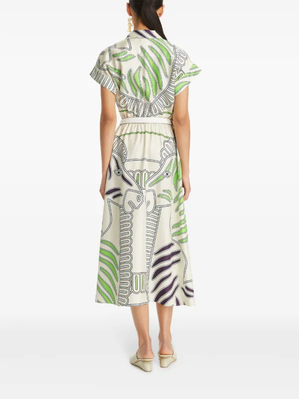 TORY BURCH ワンピース 服 25 Printed silk and cotton 1070289 Printed silk and cotton shirt dress in multicoloured - Tory