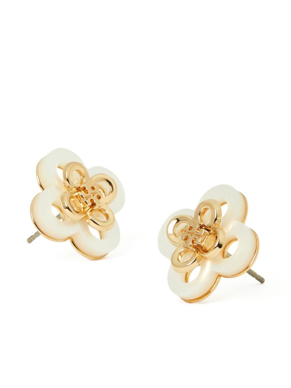 Shop Tory Burch Kira Clover Stud Earrings In Gold