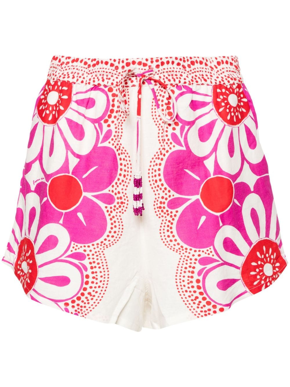 Shop Farm Rio Maia Floral-print Shorts In White