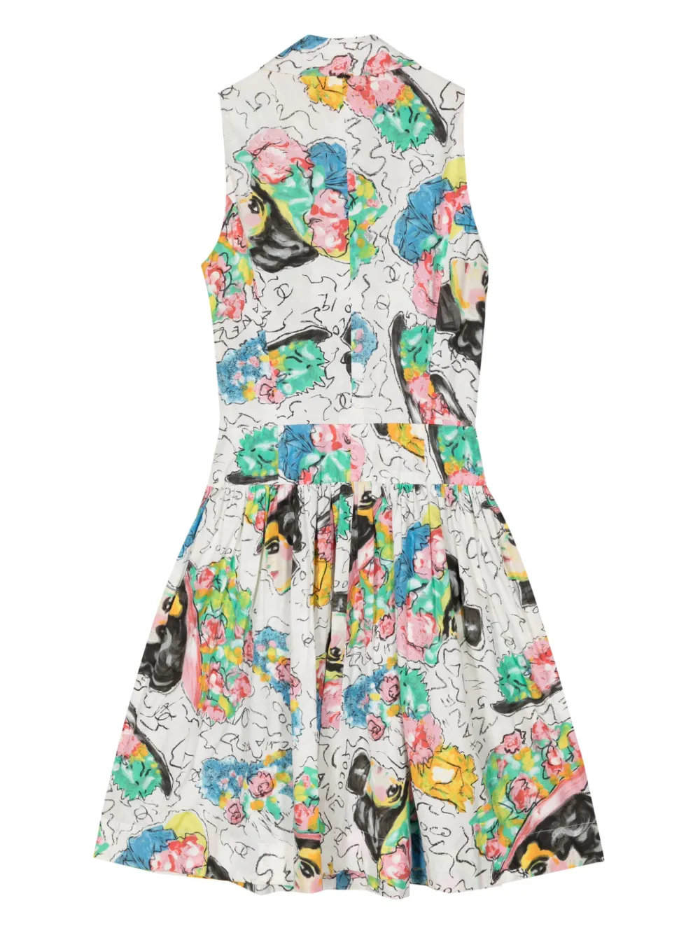 CHANEL Pre-Owned 1995 Mademoiselle print sleeveless dress - Wit