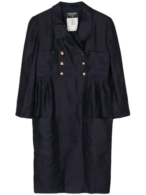 Manteau croisé à boutons logo (années 1990) - CHANEL Pre-Owned - Modalova