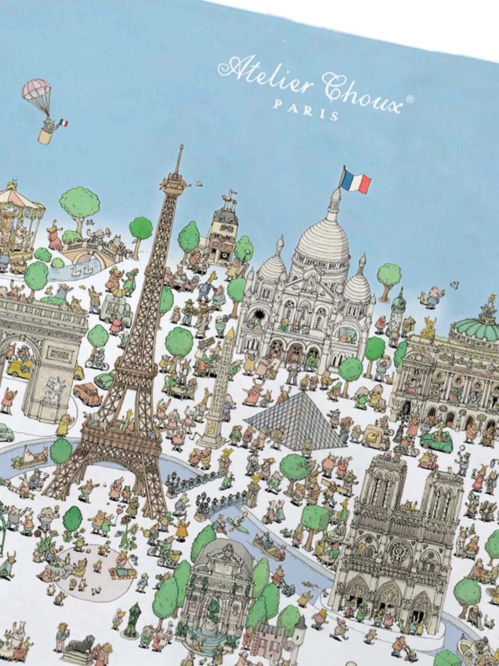 Atelier Choux Carousel And Paris Print Two Changing Mats Set In White
