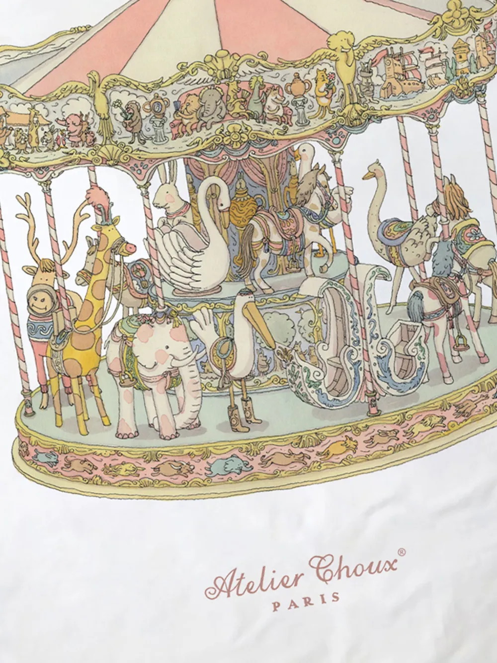 Atelier Choux Carousel And Paris Print Two Changing Mats Set In White