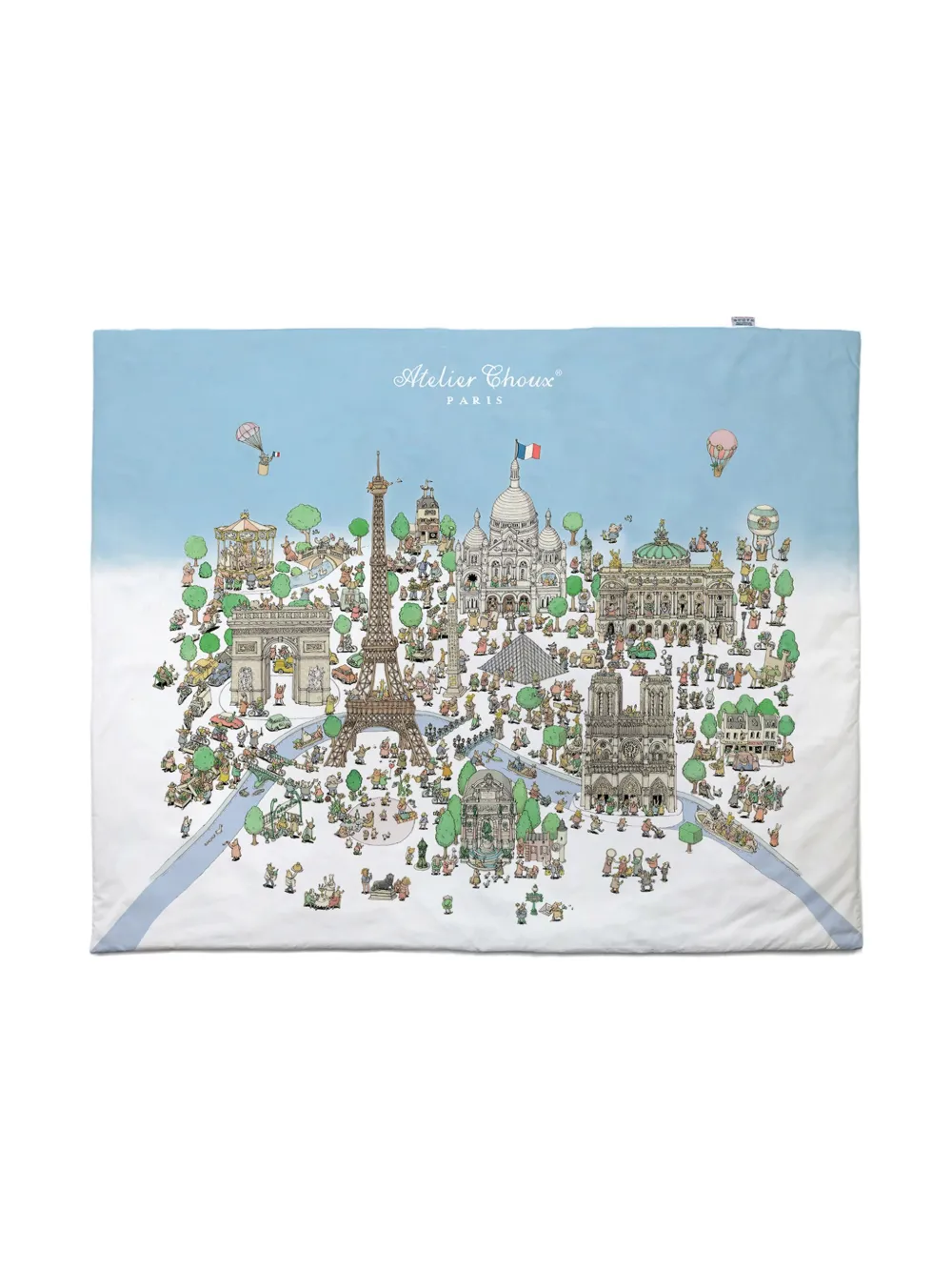 Atelier Choux Carousel And Paris Print Two Changing Mats Set In White