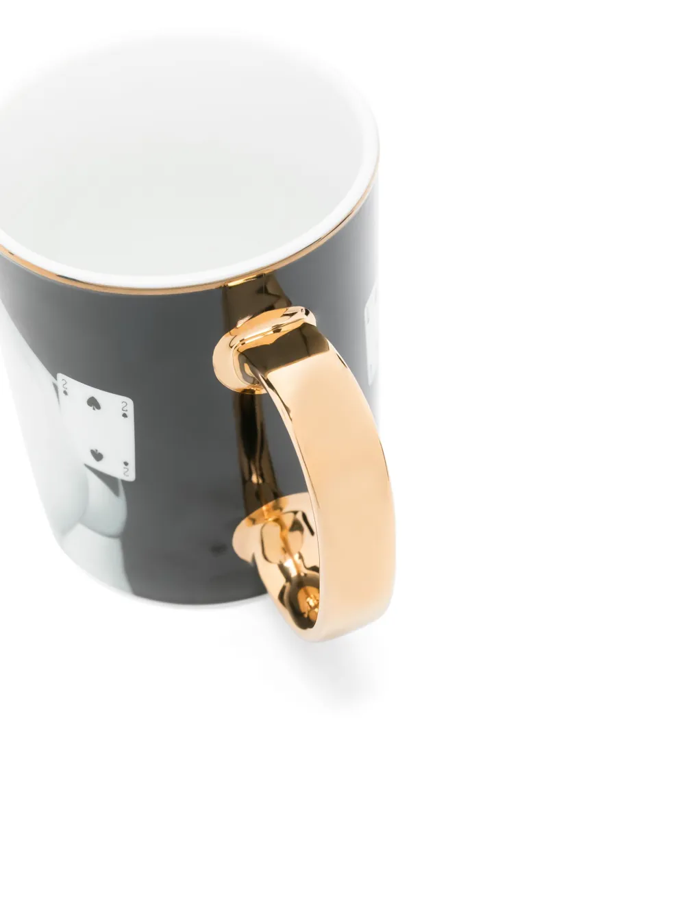 Seletti Two Of Spades Porcelain Mug In Black