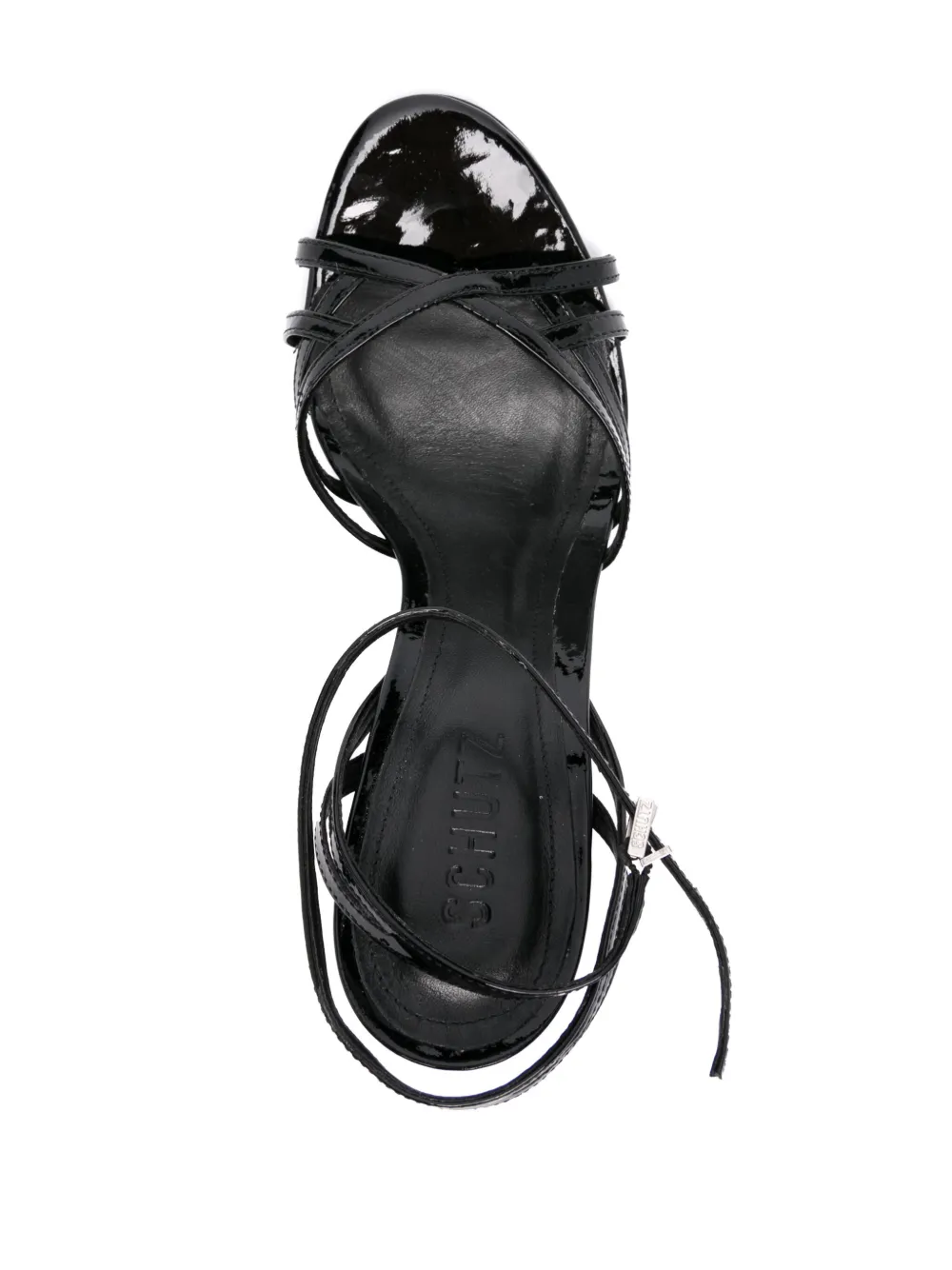 Schutz 115mm Patent Leather Sandals In Black