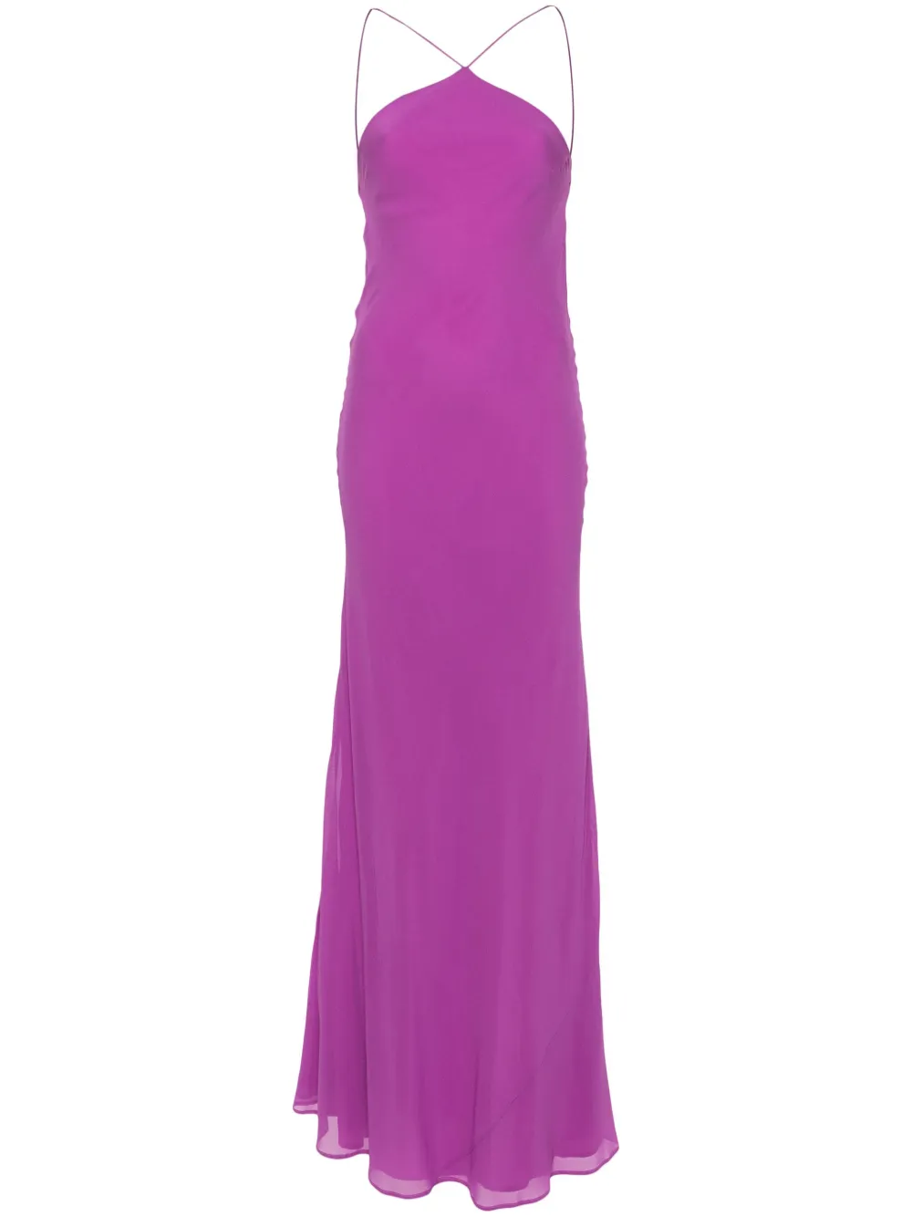 THE ANDAMANE Rebecca halterneck organza maxi dress - Violett
