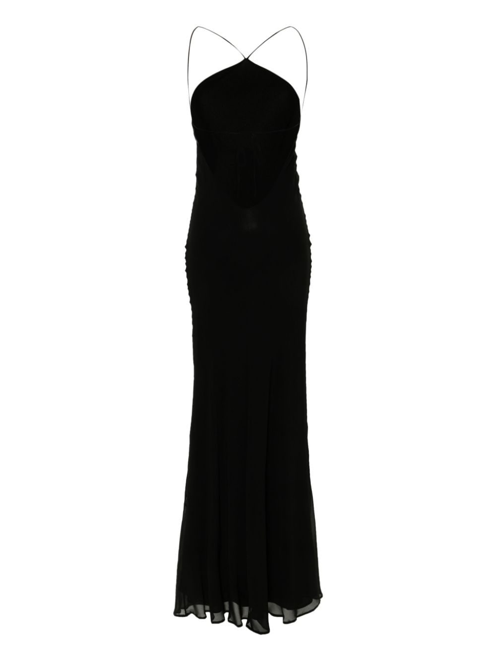 Shop The Andamane Rebecca Halterneck Organza Maxi Dress In Black