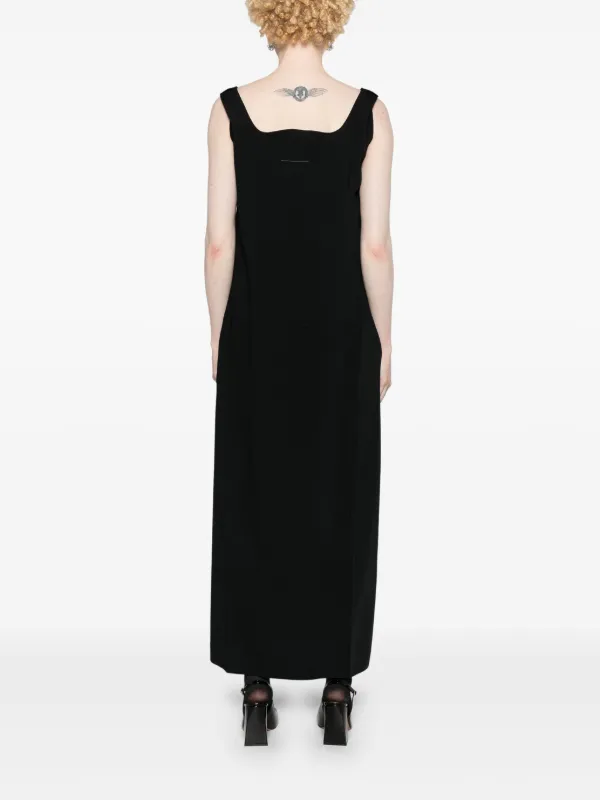 MM6 Maison Margiela Sac Utilisable-print Maxi Dress | Black