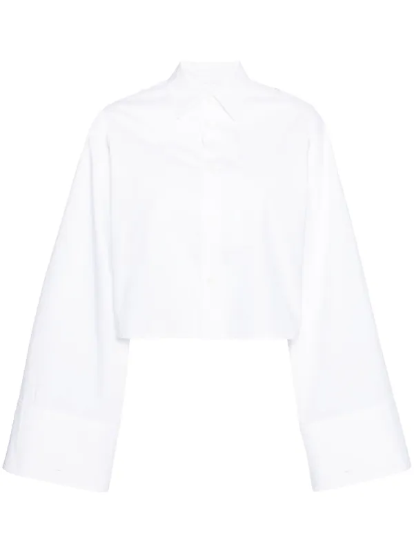 Maison Margiela カジュアルシャツ 白 2007424D0430 MM6 Maison Margiela クロップド シャツ | ホワイト | FARFETCH JP