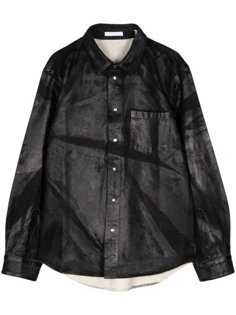 Helmut Lang foil-print denim shirt jacket