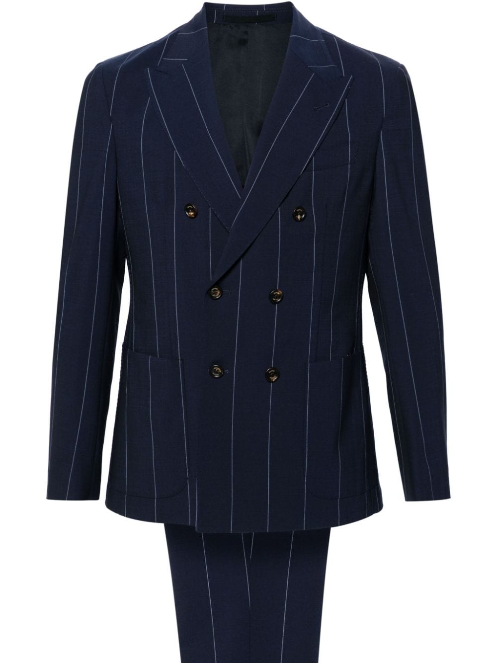 Eleventy double-breasted pinstriped suit - Blu