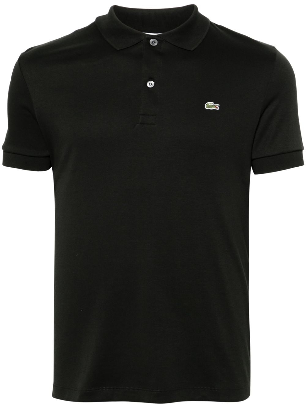 Lacoste logo-patch jersey polo shirt Zwart