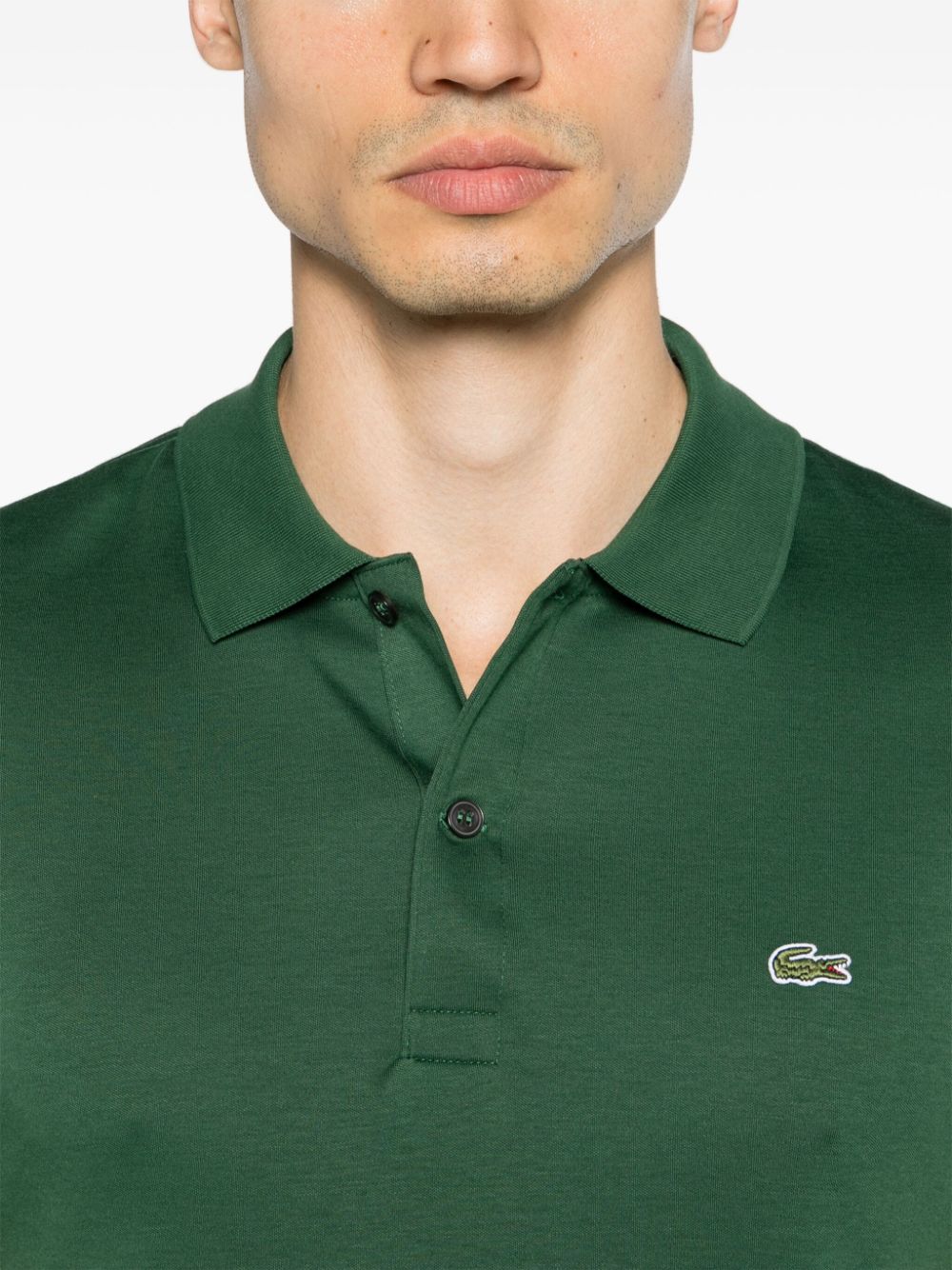 Lacoste logo-patch jersey polo shirt Men