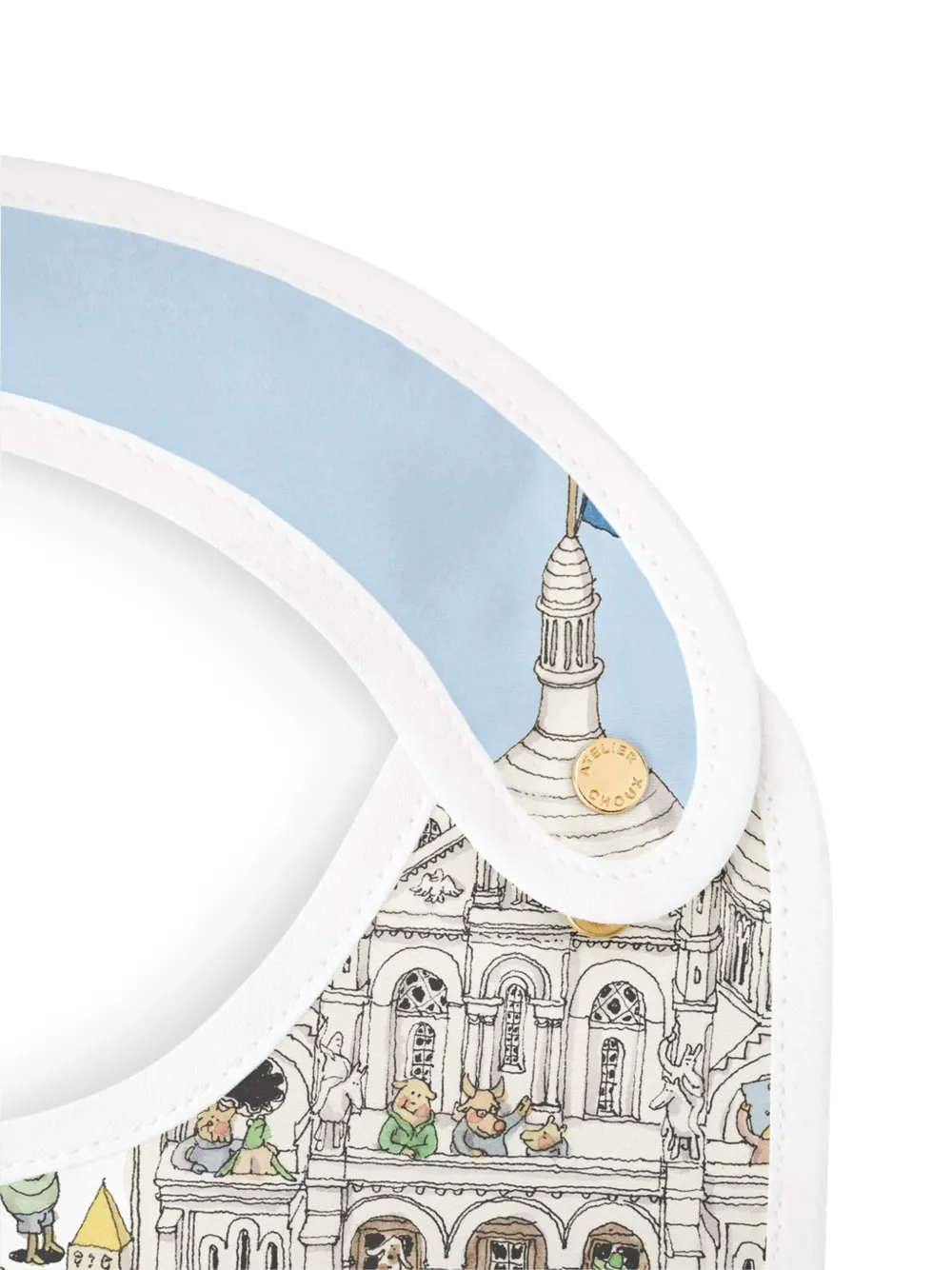 Paris-Print Organic Cotton Bib
