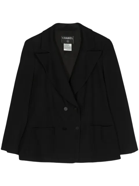 CHANEL Pre-Owned 2003 logo-buttons double-breasted blazer