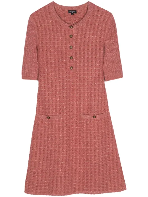 Robe mi-longue en maille gaufrée (2005) - CHANEL Pre-Owned - Modalova