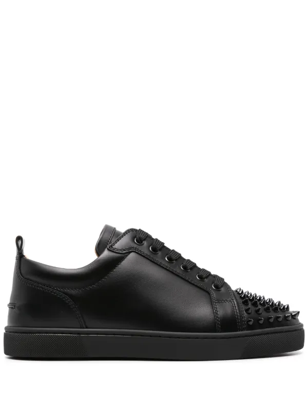 国内発送【Christian Louboutin】LOUISJUNIORスニーカー 黒 Louis Junior Spikes - Sneakers - Calf leather and spikes