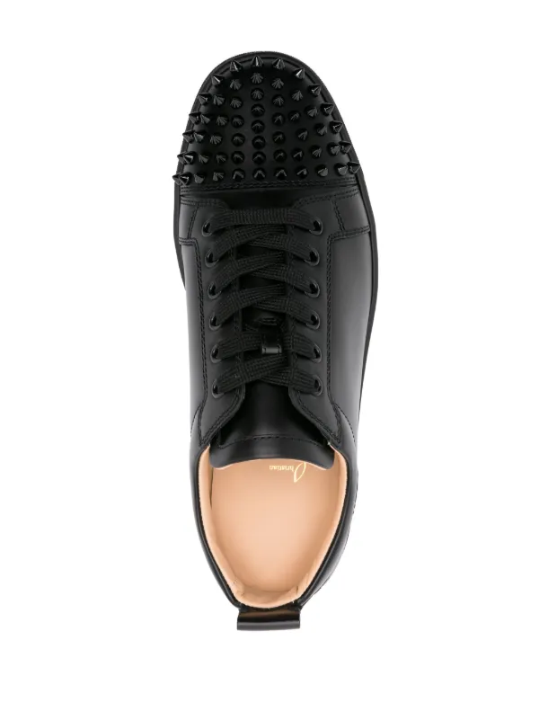 Christian Louboutin Junior Spikes Leather Sneakers | Black
