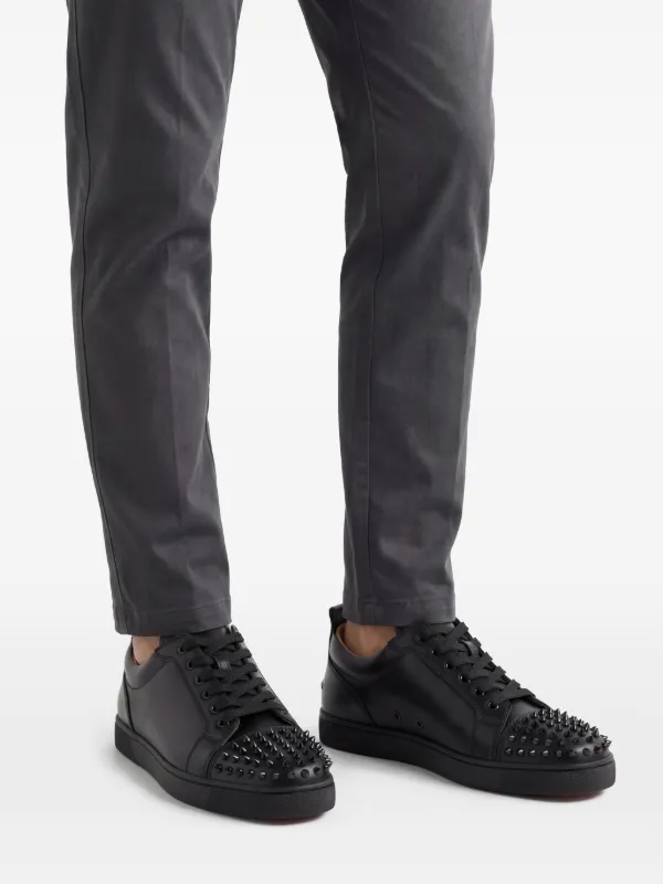 Christian Louboutin ブラック スパイクシューズ Christian Louboutin Junior Spikes Leather Sneakers | Black | FARFETCH