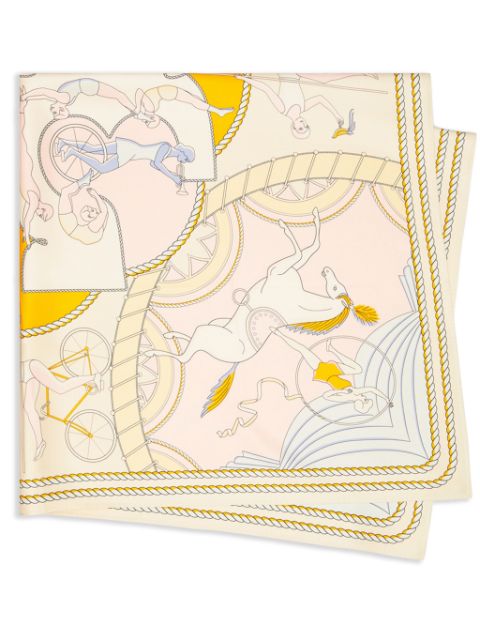 Tory Burch Acrobats double-sided silk square scarf Women