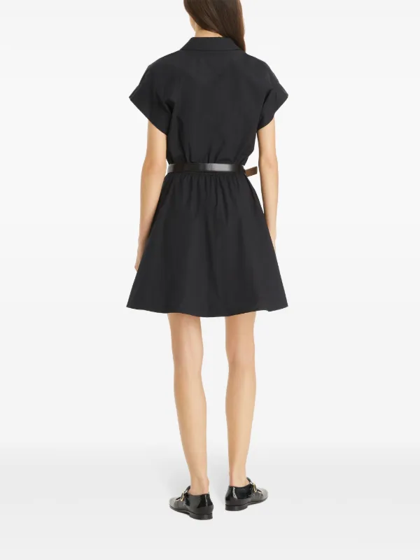 Tory Burch Belted Poplin Shirt Dress | Black | FARFETCH CA