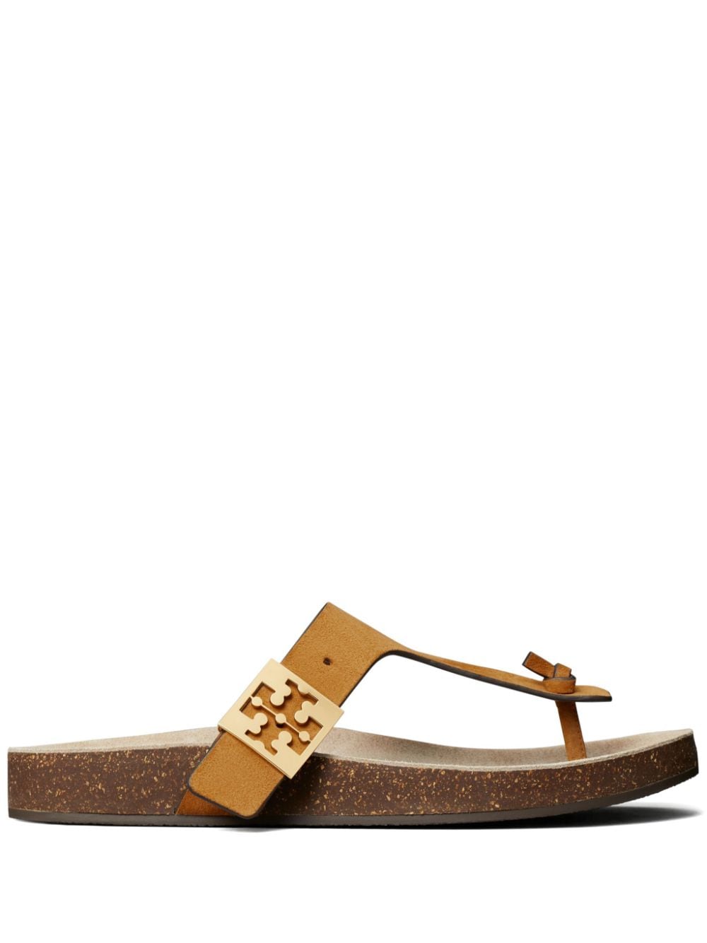 Shop Tory Burch Mellow Thong Leather Sandals In Yellow