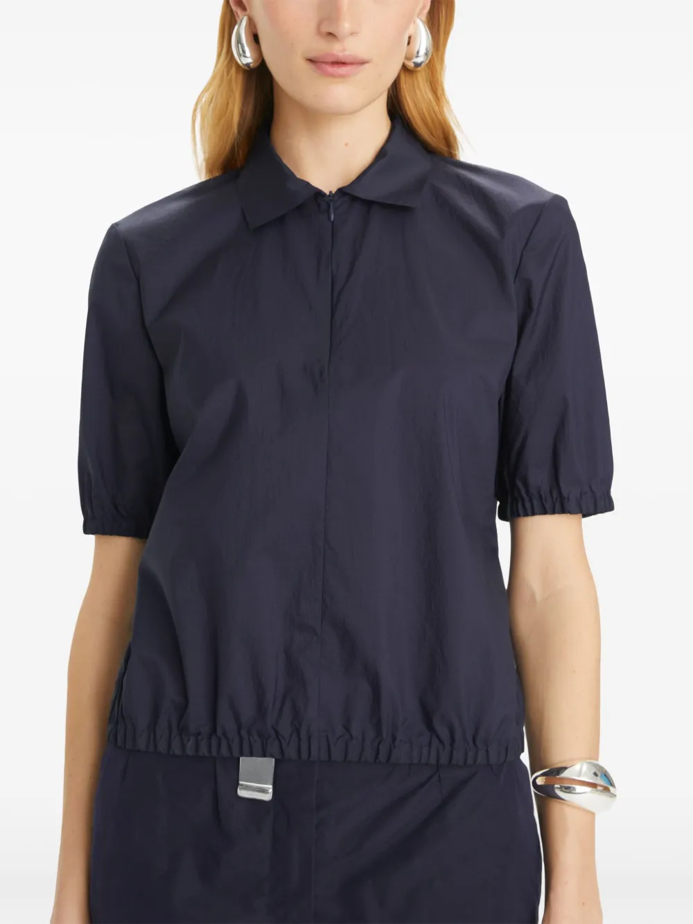 Tory Burch Blouse met korte mouwen en rits Blauw