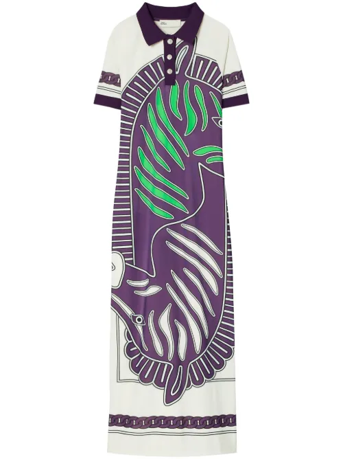 Robe-polo en résille - Tory Burch - Modalova
