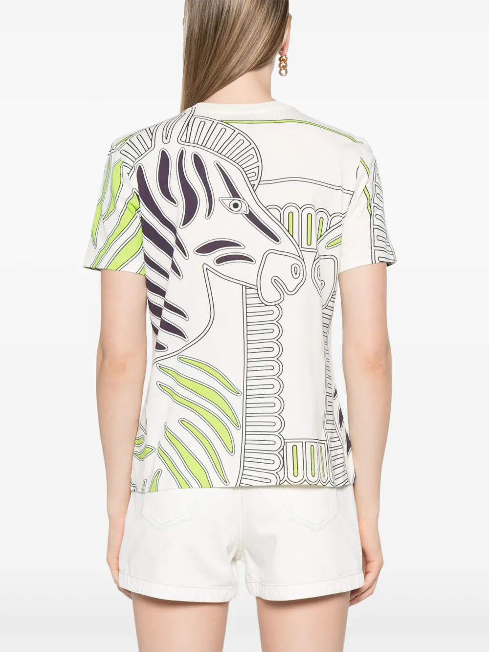 Cheap Tory Burch zebra-print cotton T-shirt Women