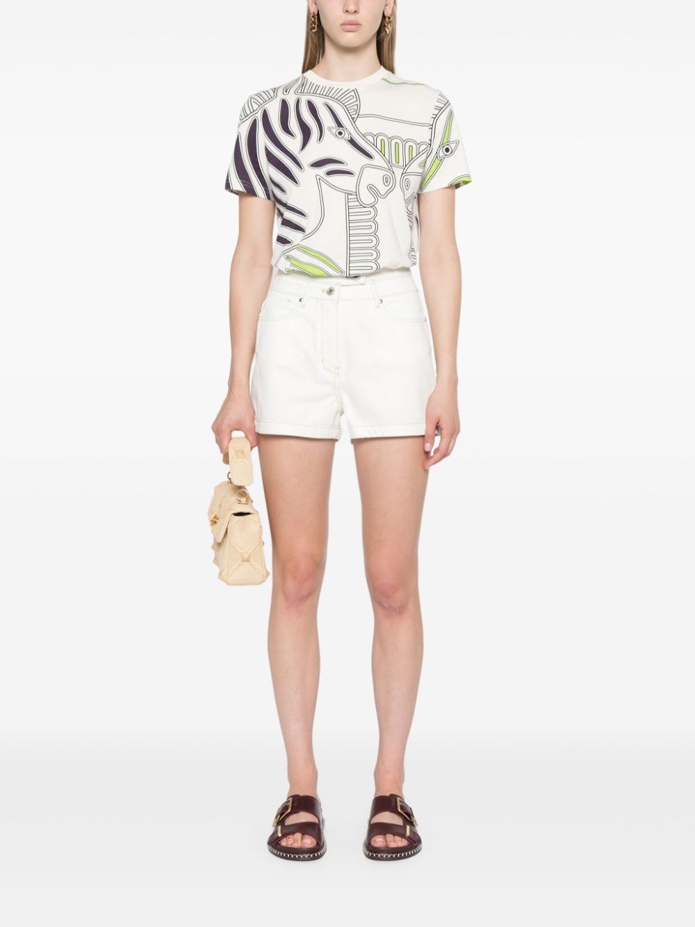 Tory Burch zebra-print cotton T-shirt - Neutrals