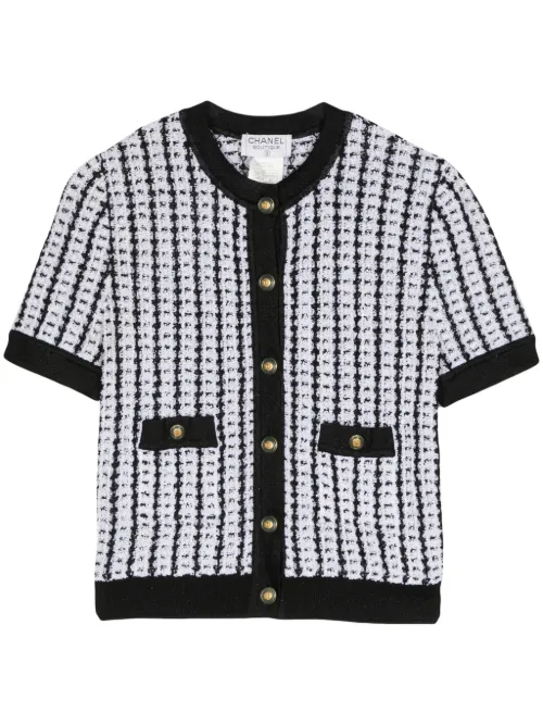 Cardigan en tweed à manches courtes (1997) - CHANEL Pre-Owned - Modalova