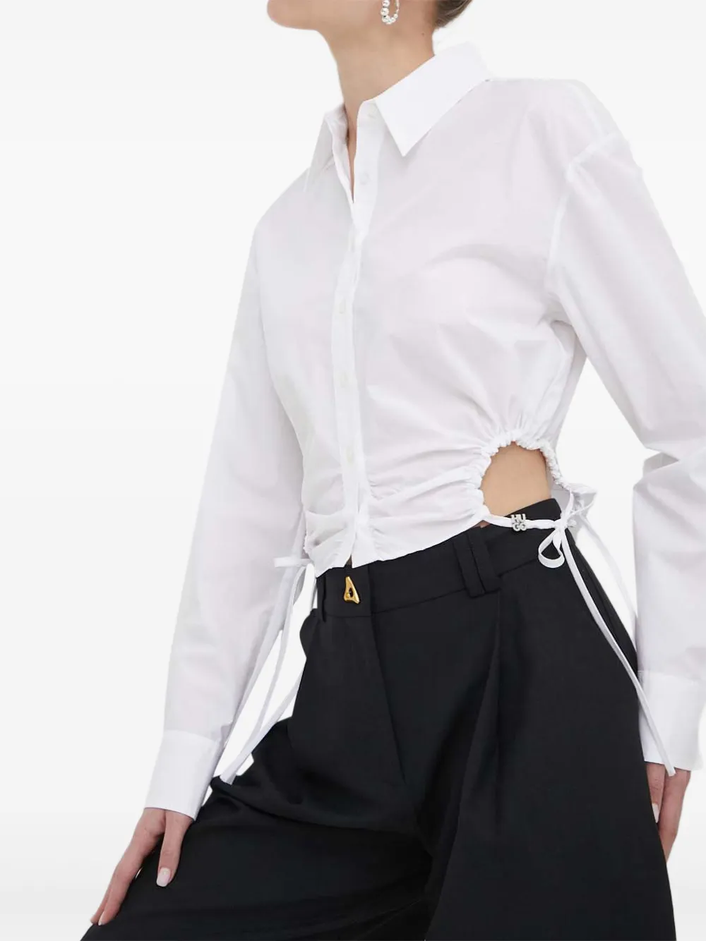 HUGO tie-detail shirt | White | Image 1