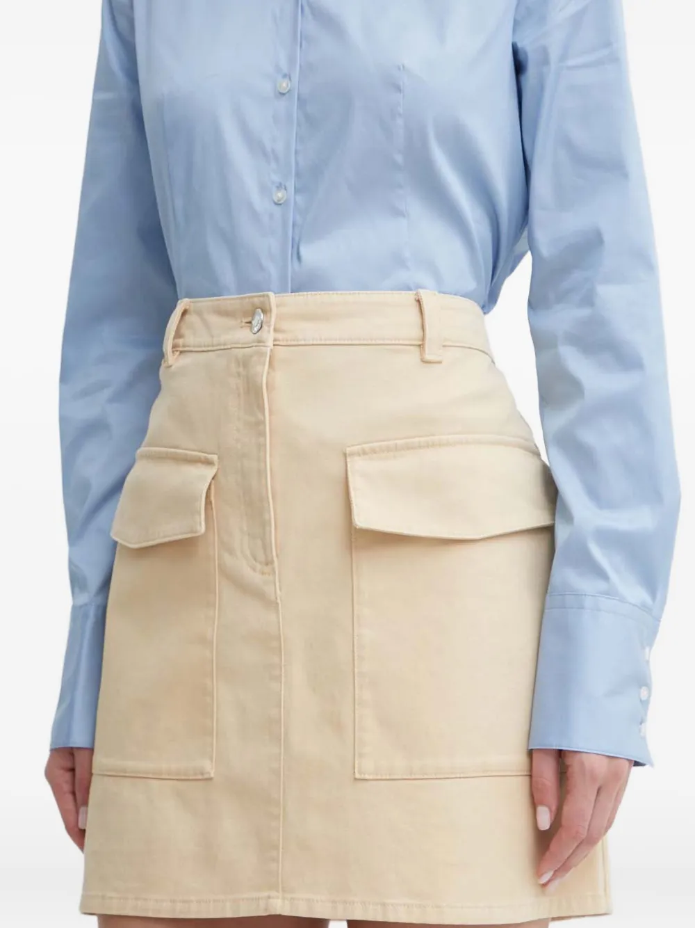 Hugo Boss Pocket Mini Skirt In Neutral