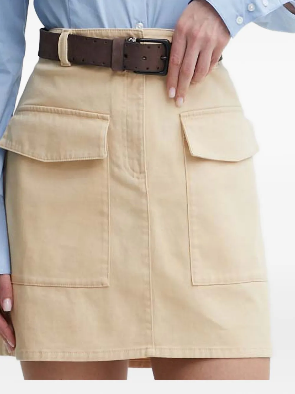 Hugo Boss Pocket Mini Skirt In Neutral