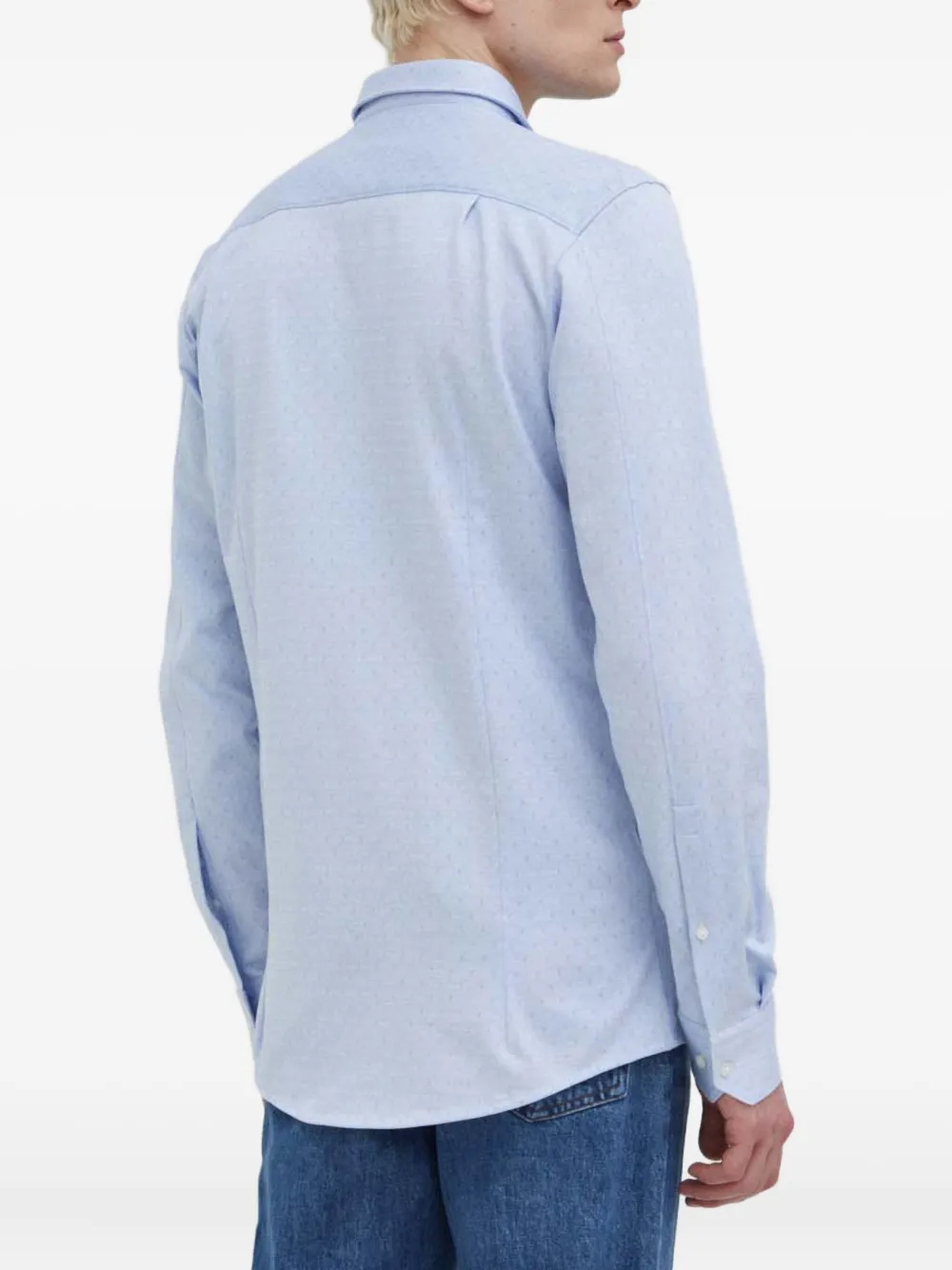 HUGO Overhemd met knopen en patroon Blauw