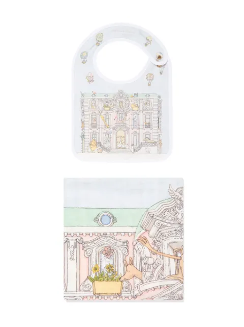 Atelier Choux animal building print bibs and blanket set