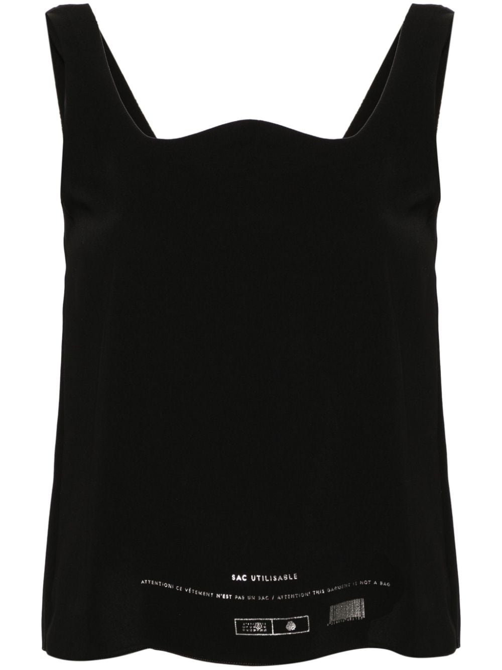 Mm6 Maison Margiela Sac Utilisable-print Technical Jersey Top In Black