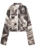 Helmut Lang car-print denim shirt jacket - White