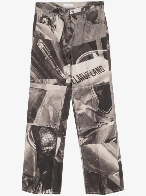 Helmut Lang car-print mid-rise straight-leg jeans