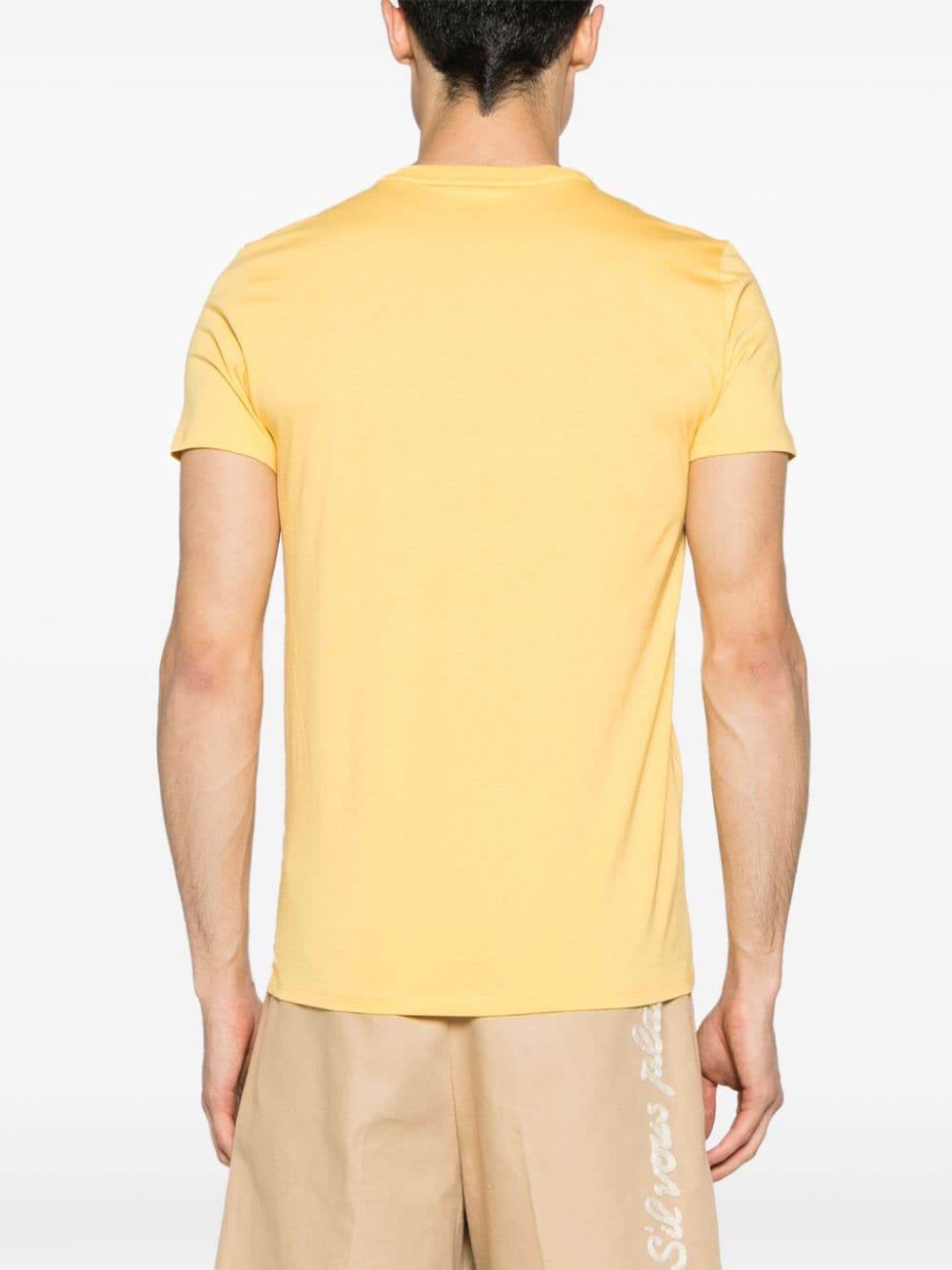 Shop Lacoste Logo-patch Cotton T-shirt In Yellow