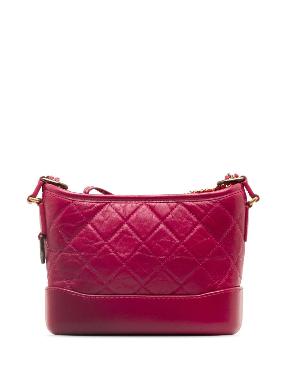 Pre-owned Chanel 2019 Small Lambskin Gabrielle Crossbody Bag In Pink