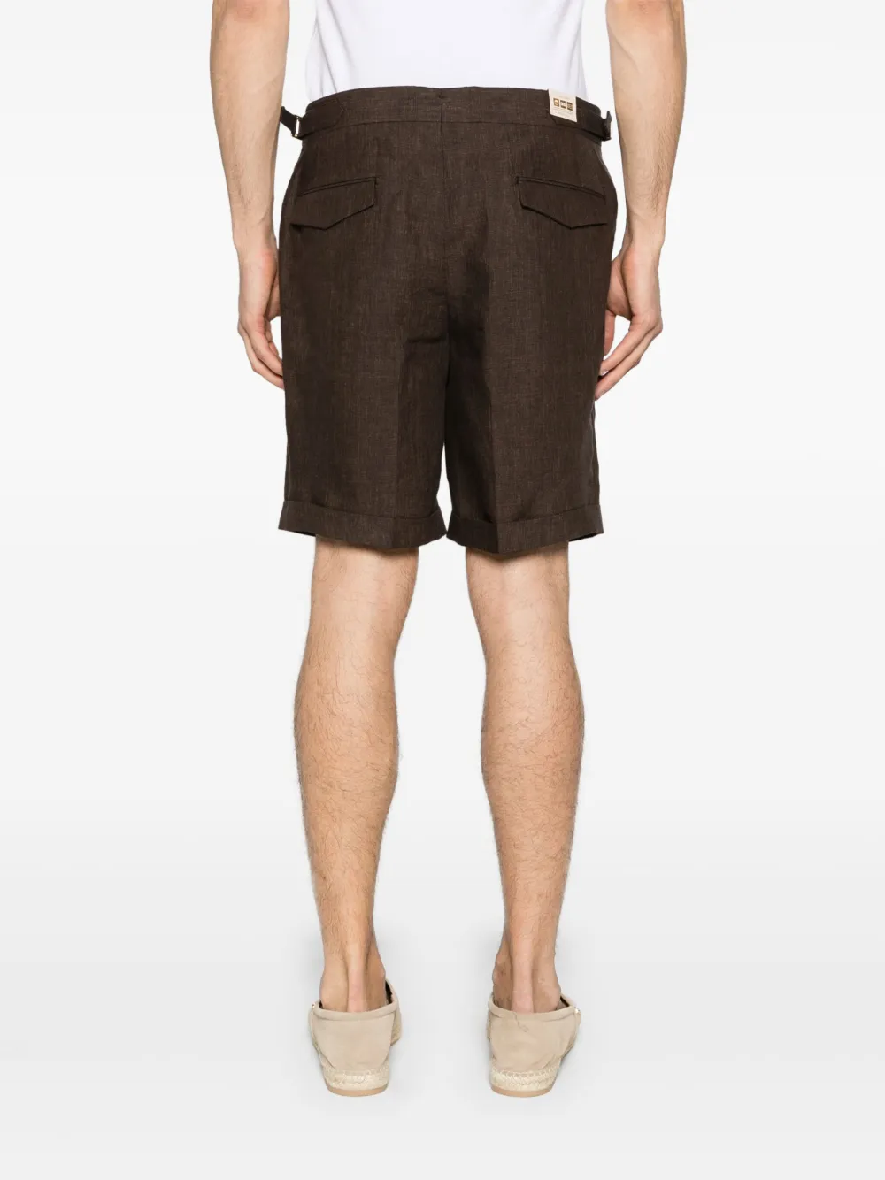 Shop Briglia 1949 Tailored Linen Shorts In Brown