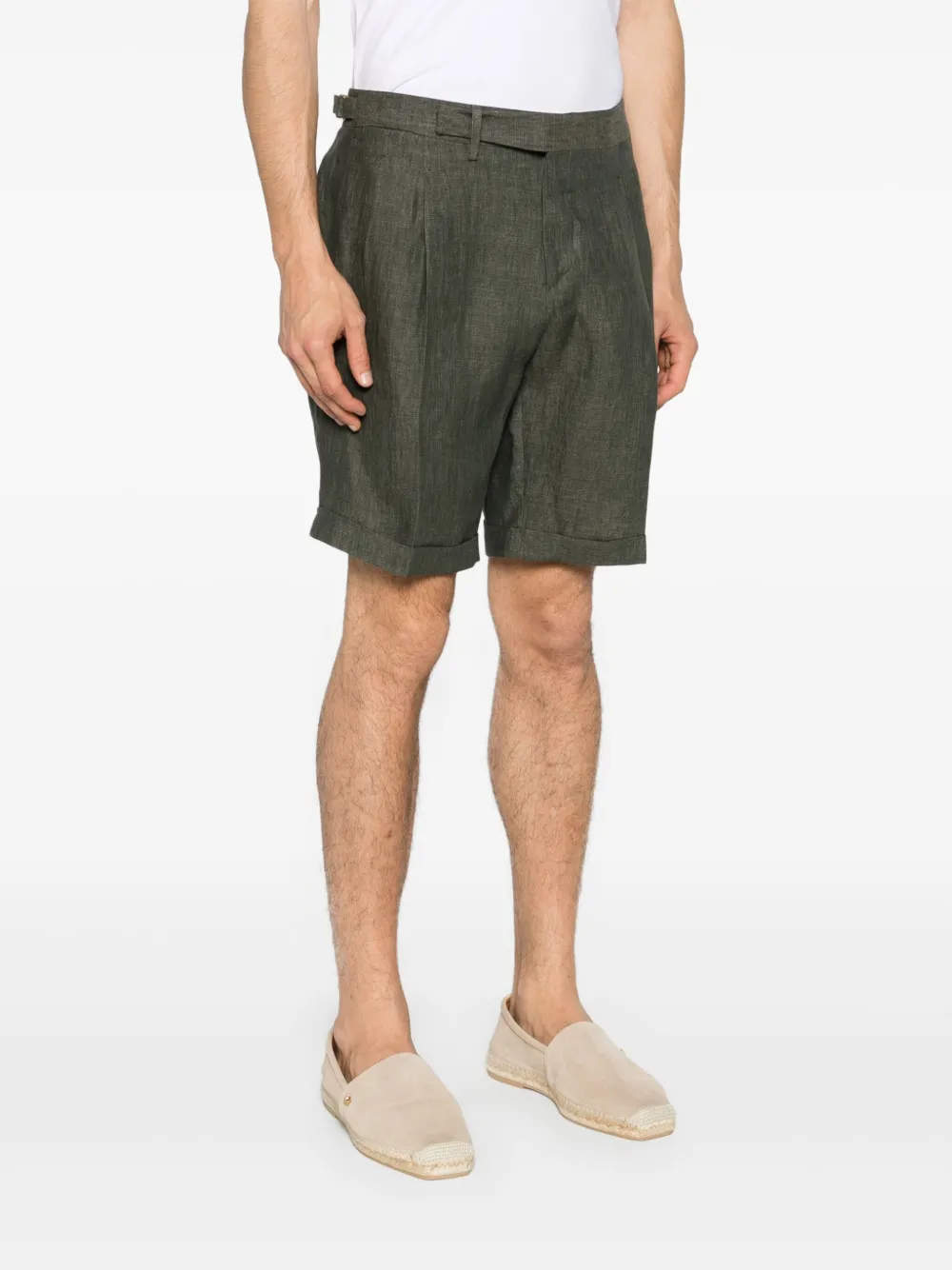 Shop Briglia 1949 Amalfis Linen Shorts In Green