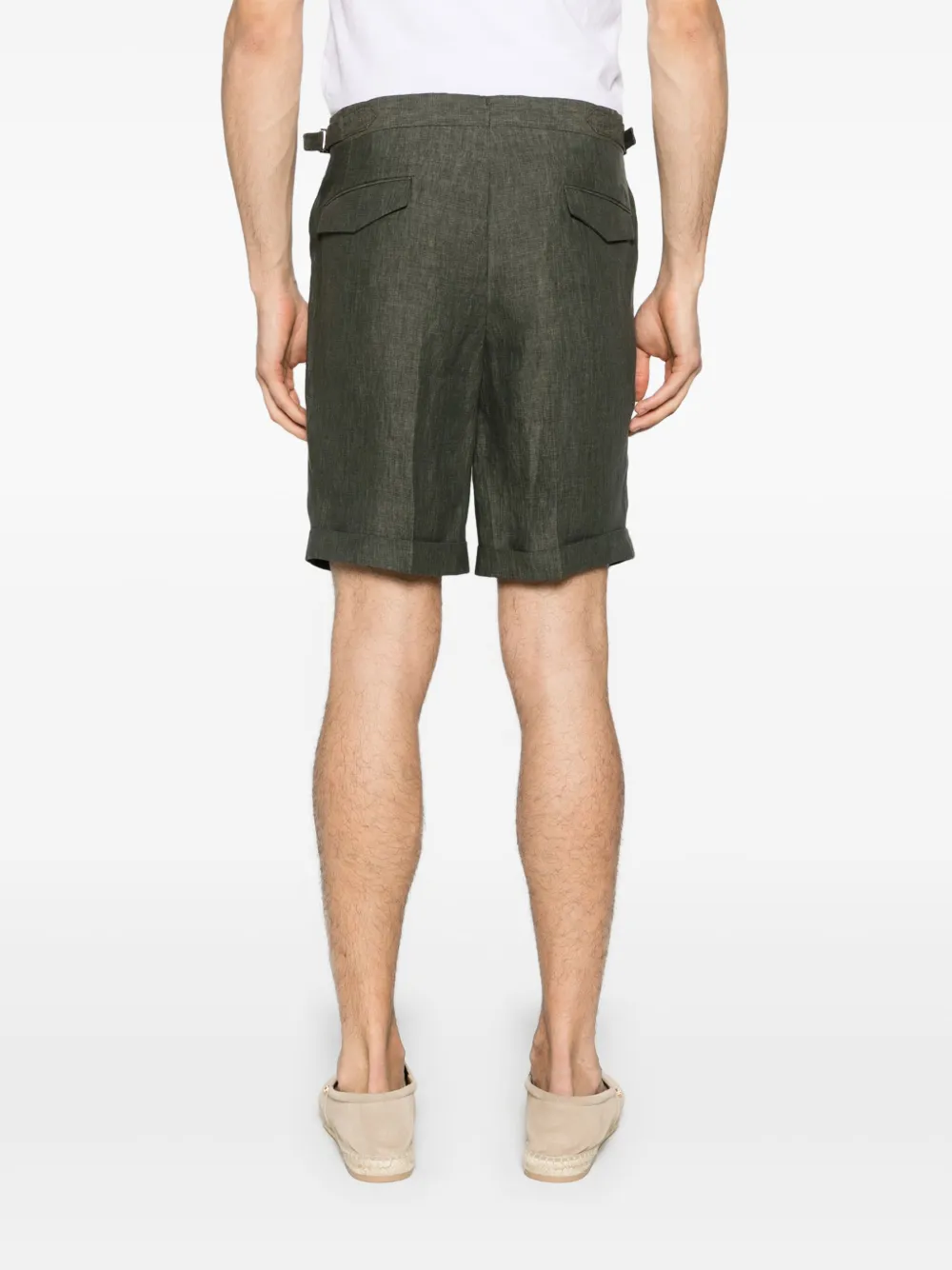 Shop Briglia 1949 Amalfis Linen Shorts In Green