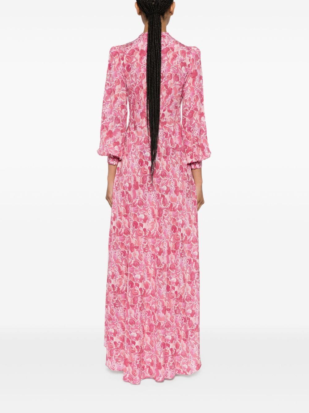 Shop Rixo London Emory Abstract-print Maxi Dress In Pink
