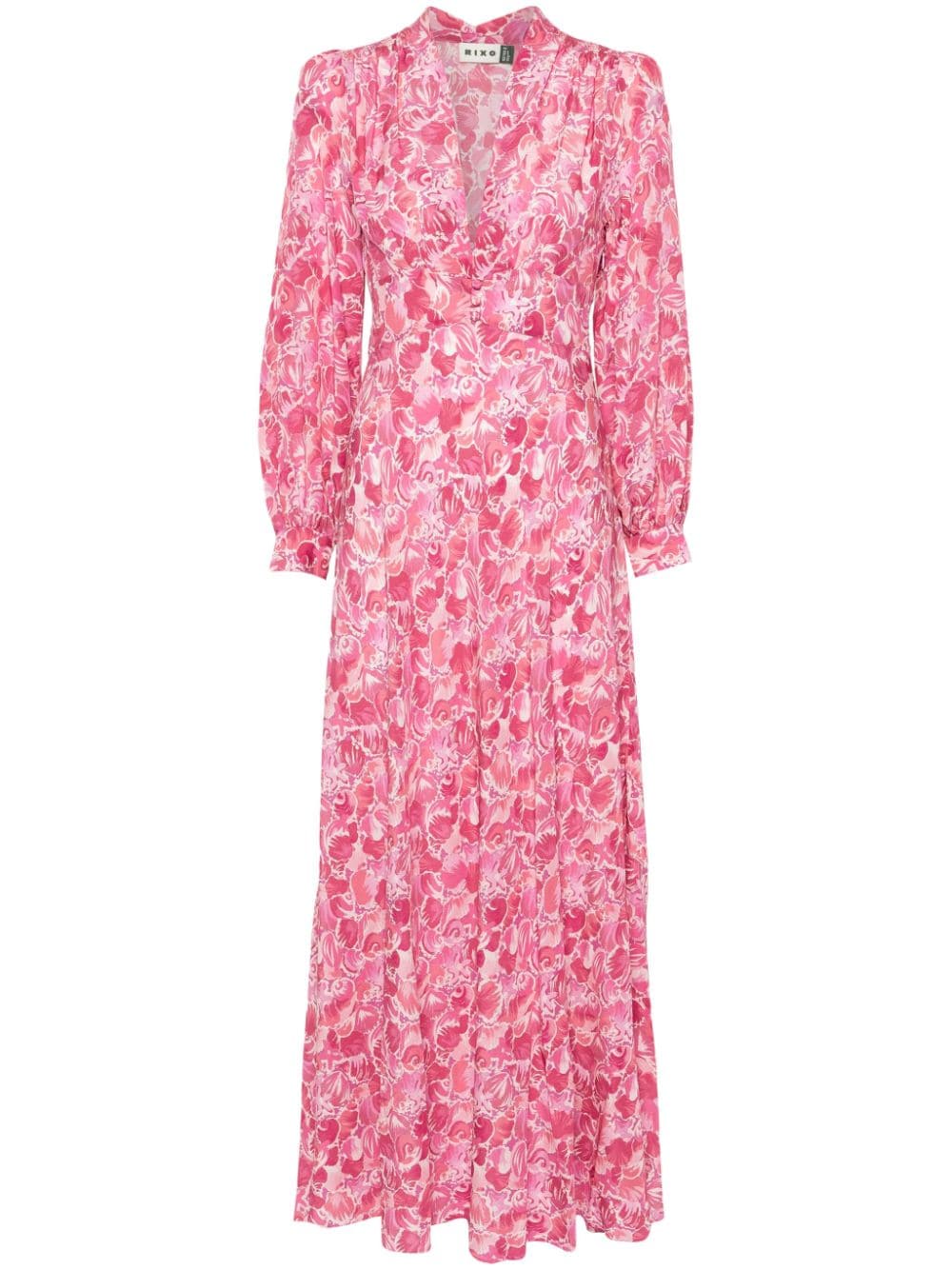 Rixo Maxi-jurk met abstracte print Roze