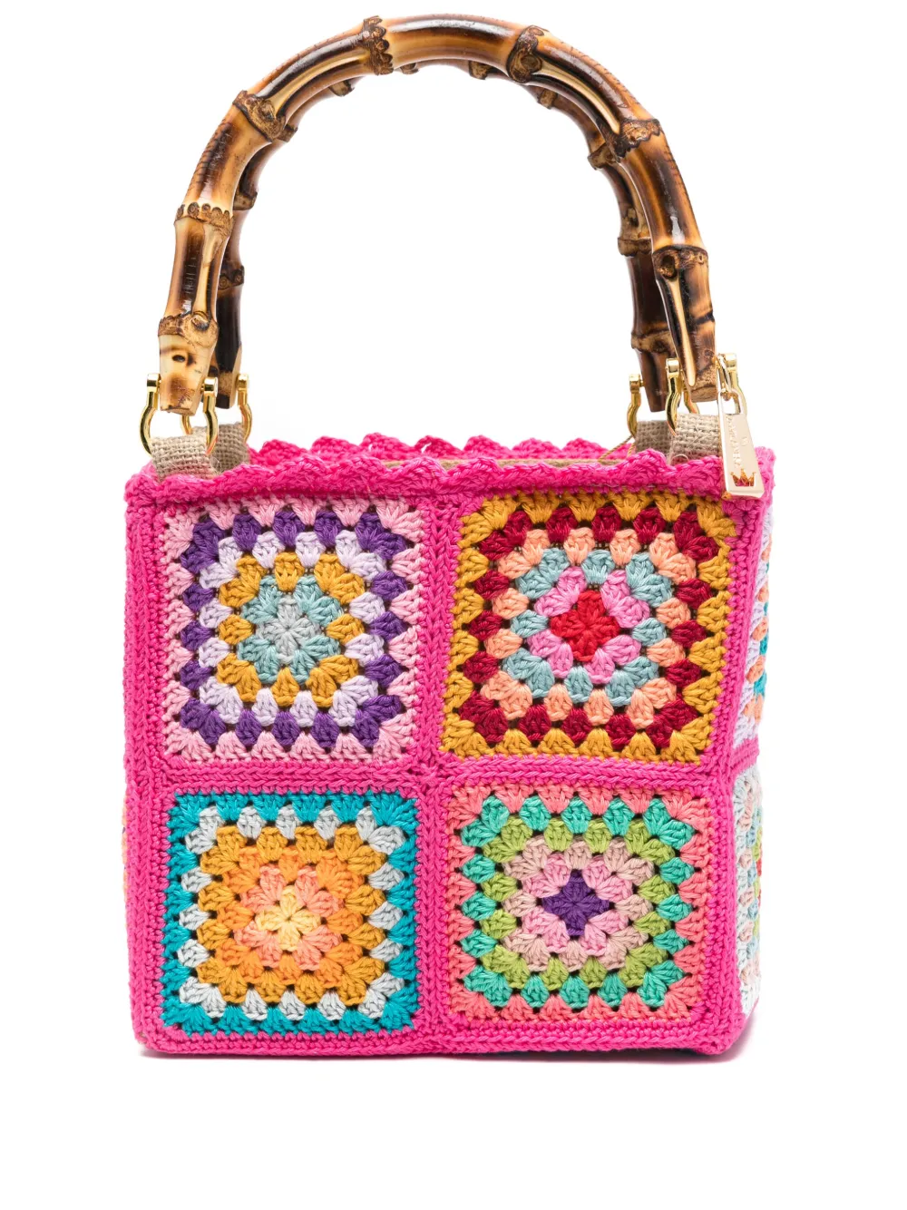 La Milanesa Mini Summer Crochet Tote Bag In Pink