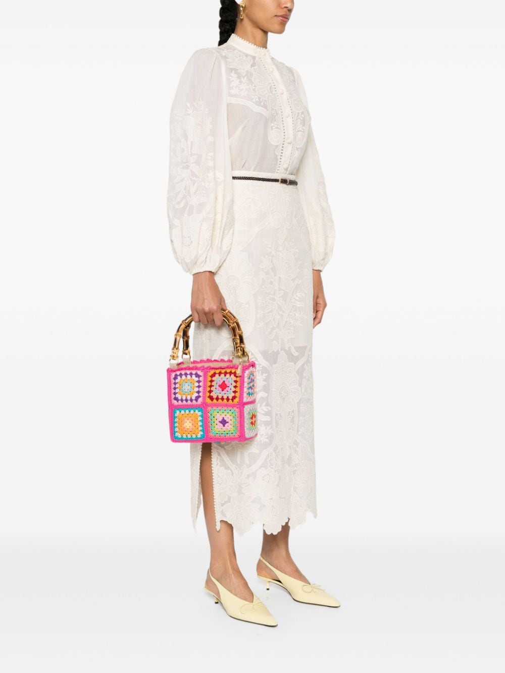 la milanesa mini Summer crochet tote bag - Roze